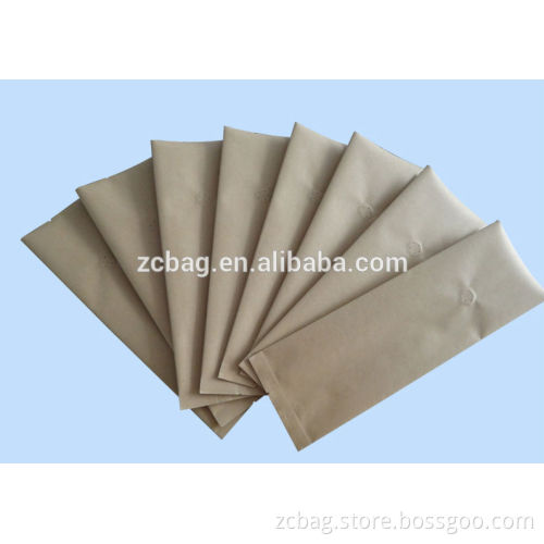 500g brown Kraft aluminium foil middle seal gusset coffee bean valve one way degassing tin tie packaging bags